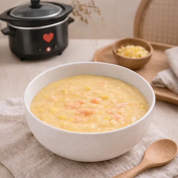Bubur Salmon Jagung Slow Cooker
